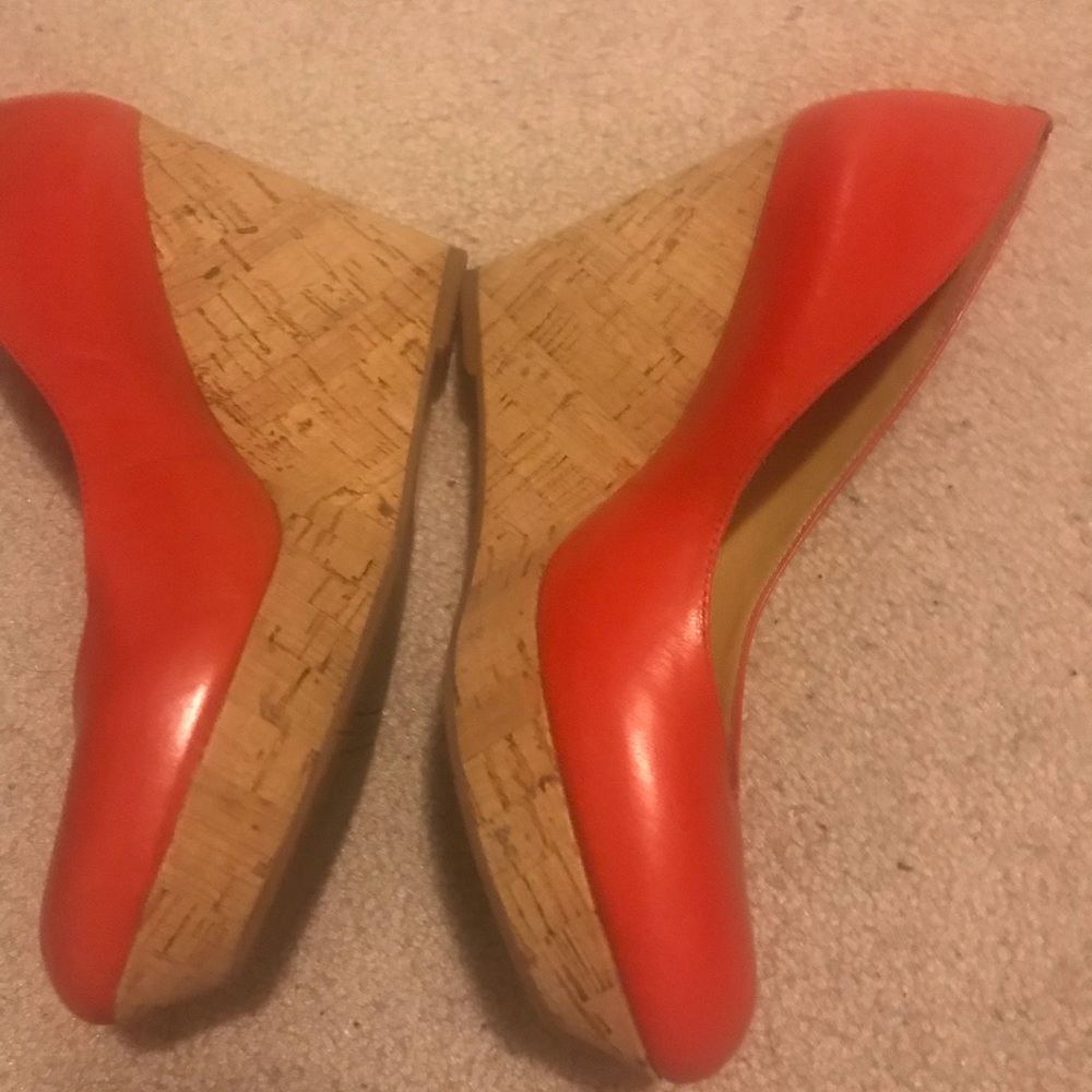 Nine West Salmon color Wedge heel leather